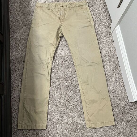 J. Lindeberg Pants Mens 34x32 DAMON Regular Fit Khaki Self Edge Twill - Picture 1 of 9